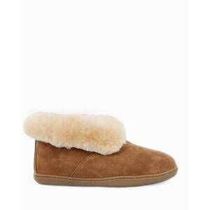 NEW MINNETONKA women's sheepskin ankle boot in golden tan